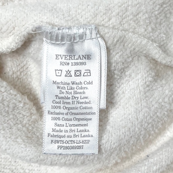 Everlane Half Zip Sweatshirt in Cream - Picture 8 of 9